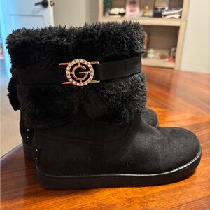 G by Guess Women's Black Fur Boots